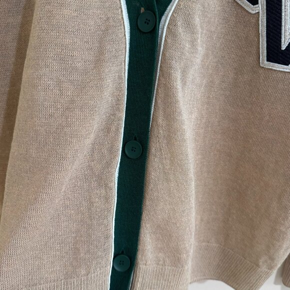 [Voice of Voices] Beige Cardigan with Green Detail - Size S/M - Picture 3 of 4